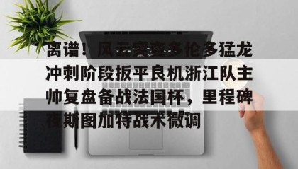 一竞技-离谱！风云突变多伦多猛龙冲刺阶段扳平良机浙江队主帅复盘备战法国杯，里程碑夜斯图加特战术微调的简单介绍